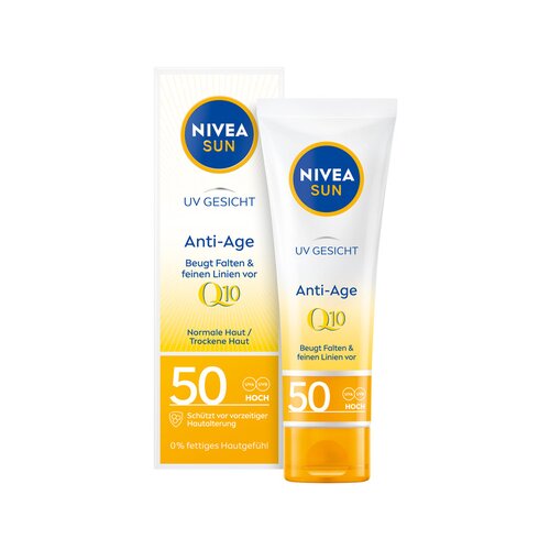 NIVEA SUN Sonnenschutzmittel UV Gesicht Q10 Anti-Age