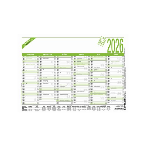 ZETTLER Tafelkalender Natura 2026