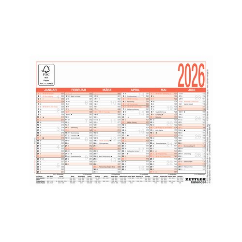 ZETTLER Tafelkalender 900 2026