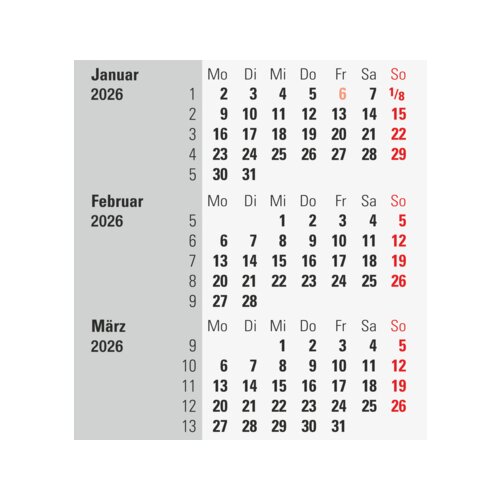 rido/idé Tischkalender 2026
