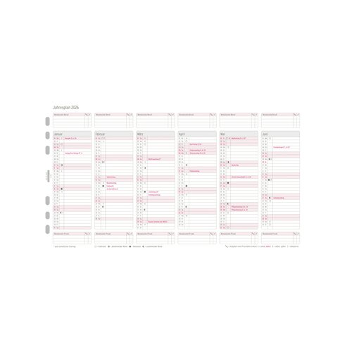 Chronoplan Einlage Kalender 2026