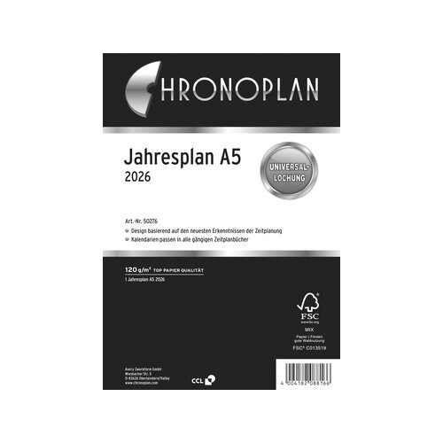 Chronoplan Einlage Kalender 2026
