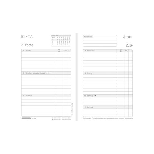Chronoplan Buchkalender Black Edition 2026