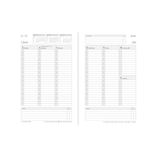 Chronoplan Buchkalender Black Edition 2026