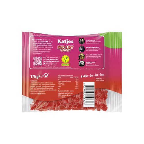 Katjes Fruchtgummi Red List 175 g/Pack.