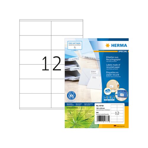 HERMA Universaletikett Recycling 105 x 48 mm (B x H)