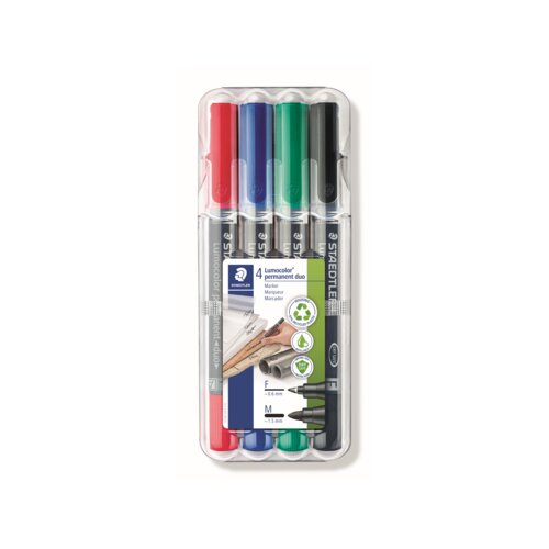 STAEDTLER® Permanentmarker Lumocolor® Duo 348 4 St./Pack.