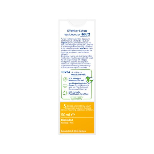 NIVEA SUN Sonnenschutzmittel UV Gesicht Mattierend