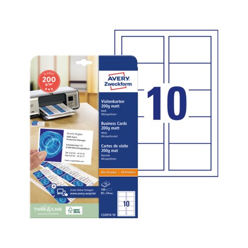 Avery Zweckform Visitenkarte Classic 100 St./Pack.