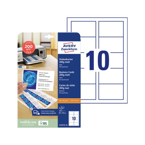 Avery Zweckform Visitenkarte Classic 250 St./Pack.