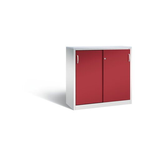 C+P Schiebetürenschrank Acurado 3 Ordnerhöhen 1.200 x 1.200 x 500 mm (B x H x T) lichtgrau