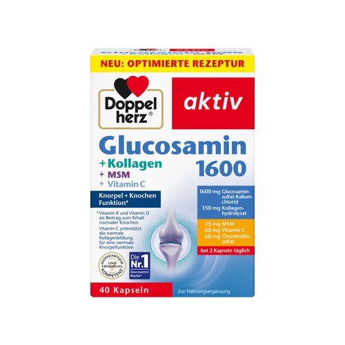 Doppelherz Nahrungsergänzungsmittel aktiv Glucosamin 1600 + Kollagen + MSM + Vitamin C