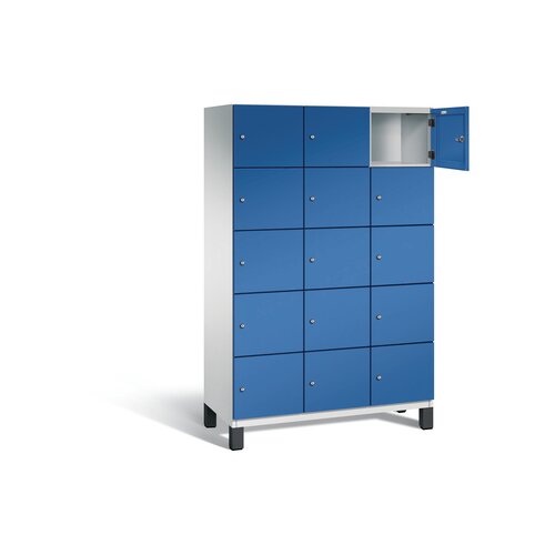 C+P Schließfachschrank Cambio 1.200 x 1.980 x 525 mm (B x H x T) 15 Fächer lichtgrau
