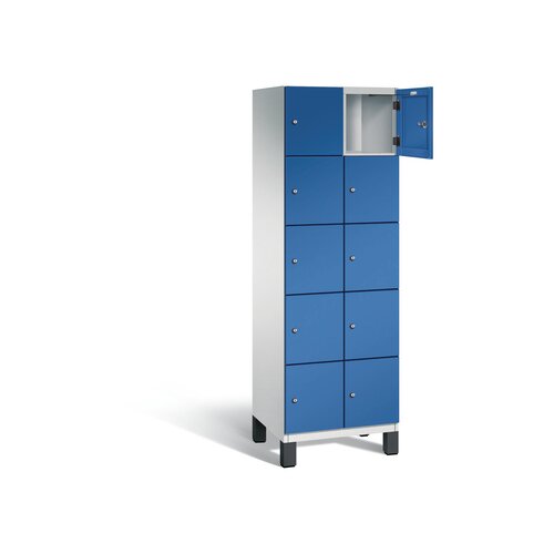 C+P Schließfachschrank Cambio 600 x 1.980 x 525 mm (B x H x T) 10 Fächer lichtgrau