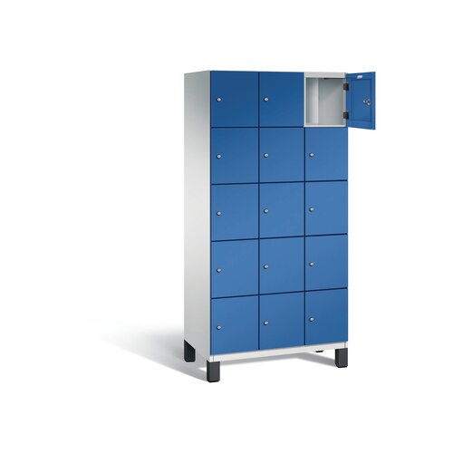 C+P Schließfachschrank Cambio 900 x 1.980 x 525 mm (B x H x T) 15 Fächer lichtgrau