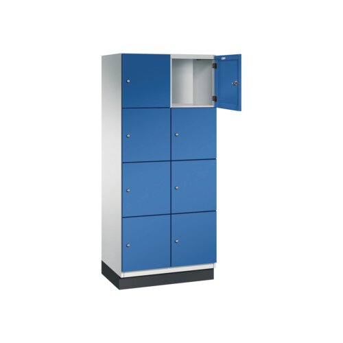 C+P Schließfachschrank Cambio mit Sockel 800 x 1.950 x 525 mm (B x H x T) 8 Fächer lichtgrau