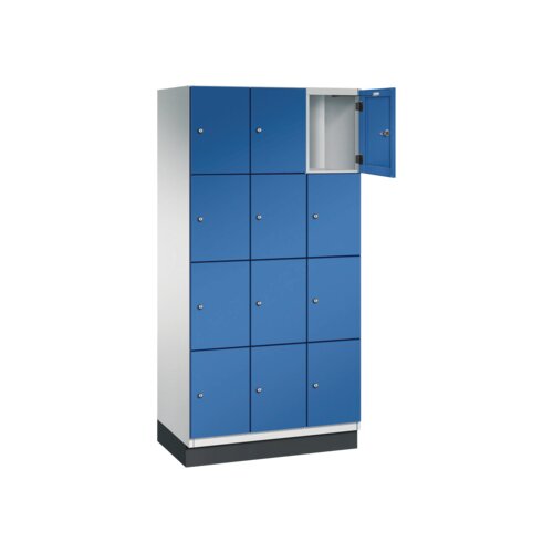 C+P Schließfachschrank Cambio mit Sockel 900 x 1.950 x 525 mm (B x H x T) 12 Fächer lichtgrau
