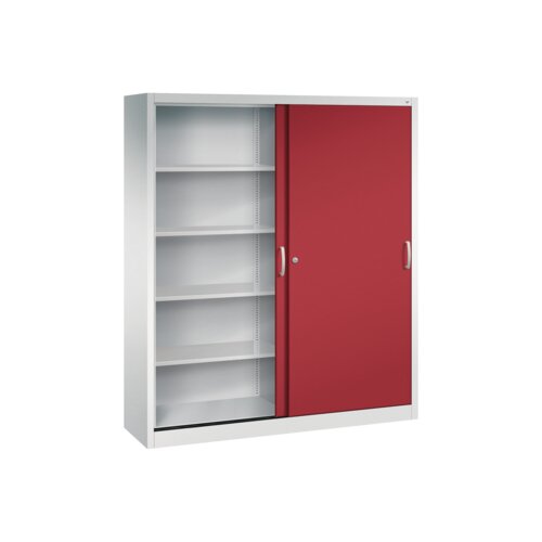 C+P Schiebetürenschrank Acurado 2 x 5 Ordnerhöhen 1.600 x 1.950 x 400 mm (B x H x T) lichtgrau