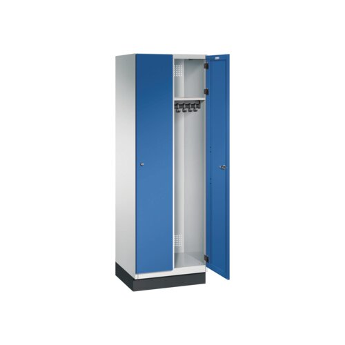 C+P Kleiderspind Cambio mit Sockel 600 x 1.950 x 525 mm (B x H x T) 2 Abteile lichtgrau