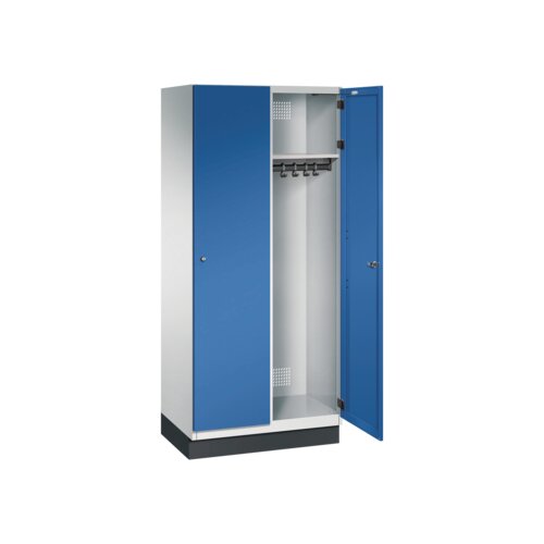 C+P Kleiderspind Cambio mit Sockel 800 x 1.950 x 525 mm (B x H x T) 2 Abteile lichtgrau