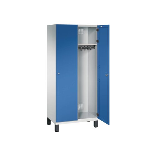 C+P Kleiderspind Cambio mit Standfuß 800 x 1.980 x 525 mm (B x H x T) 2 Abteile lichtgrau