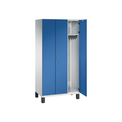 C+P Kleiderspind Cambio mit Standfuß 900 x 1.980 x 525 mm (B x H x T) 3 Abteile lichtgrau