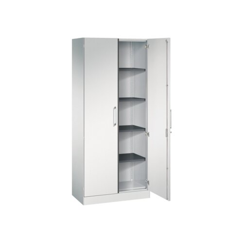 C+P Flügeltürenschrank Asisto 800 x 1.980 x 435 mm (B x H x T) lichtgrau