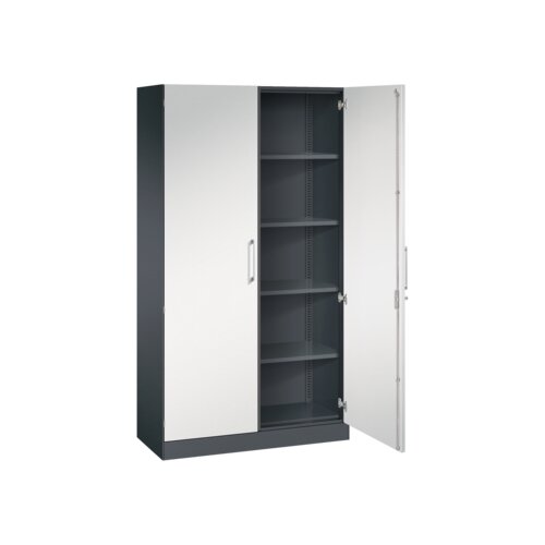 C+P Flügeltürenschrank Asisto 1.000 x 1.980 x 435 mm (B x H x T) schwarzgrau
