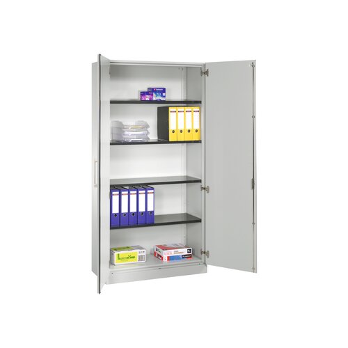 C+P Flügeltürenschrank Asisto 1.000 x 1.980 x 435 mm (B x H x T) lichtgrau