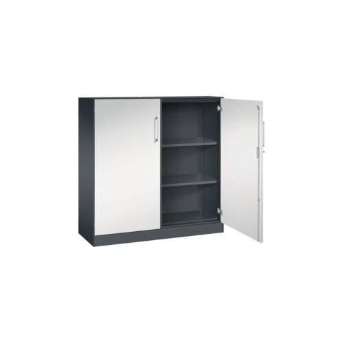 C+P Flügeltürenschrank Asisto 1.200 x 1.310 x 435 mm (B x H x T) schwarzgrau