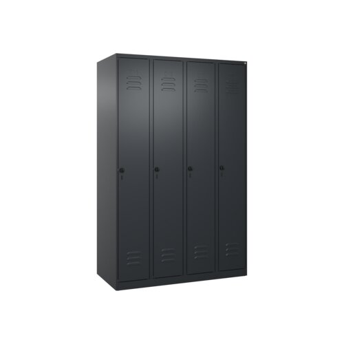 C+P Kleiderspind Classic PLUS mit Sockel 1.200 x 1.850 x 500 mm (B x H x T) schwarzgrau