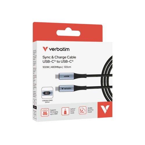 Verbatim USB-Kabel USB-C-Stecker/USB-C-Stecker 100 W