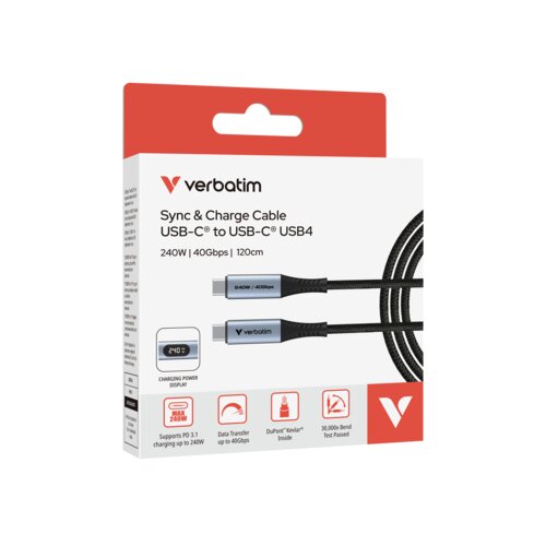 Verbatim USB-Kabel USB-C-Stecker/USB-C-Stecker 240 W