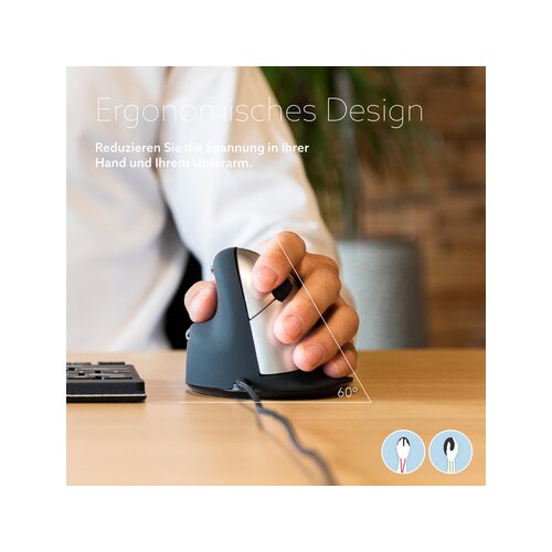 R-Go Tools Optische PC Maus HE Break ergonomisch groß