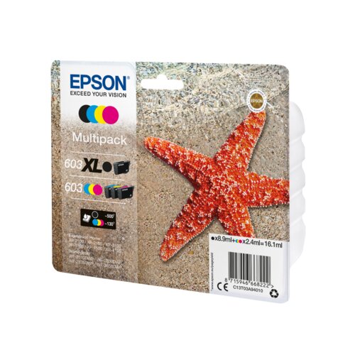 Epson Tintenpatrone 603XL, 603 schwarz, cyan, magenta, gelb 4 St./Pack.