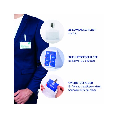 Avery Zweckform Namensschild 90 x 60 mm (B x H)