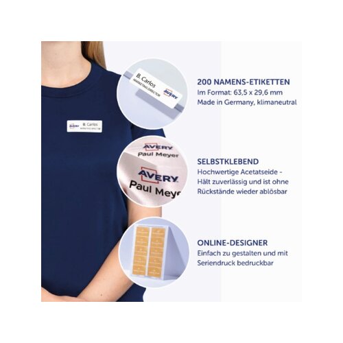 Avery Zweckform Namensetikett 88,9 x 31 mm (B x H)