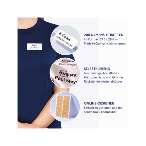 Avery Zweckform Namensetikett wieder ablösbar 63,5 x 29,6 mm (B x H)