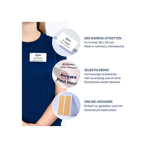 Avery Zweckform Namensetikett 80 x 50 mm (B x H)