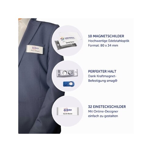 Avery Zweckform Namensschild polar® classic 80 x 34 mm (B x H) 10 St./Pack.