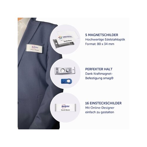 Avery Zweckform Namensschild polar® classic 80 x 34 mm (B x H) 5 St./Pack.