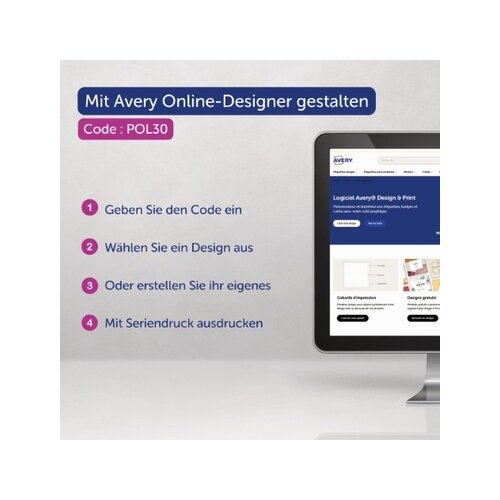 Avery Zweckform Namensschild polar® classic 70 x 30 mm (B x H) 20 St./Pack.