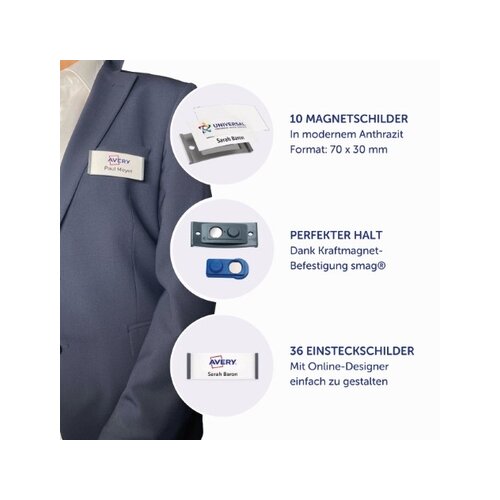Avery Zweckform Namensschild polar® classic 70 x 30 mm (B x H) 10 St./Pack.