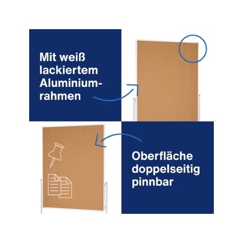 magnetoplan® Moderationstafel nicht zusammenklappbar Kork