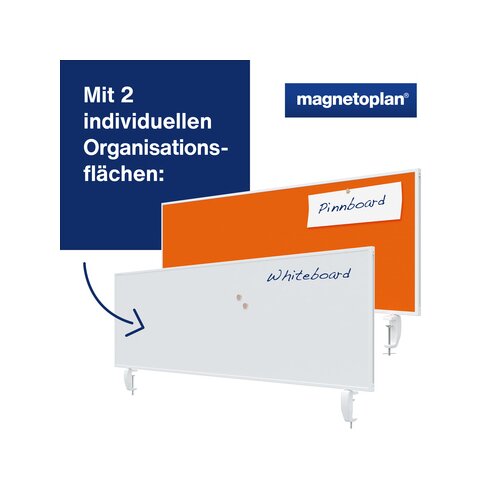 magnetoplan® Tischtrennwand VarioPin 160 x 50 cm (B x H)