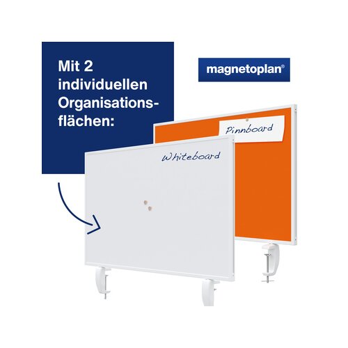 magnetoplan® Tischtrennwand VarioPin 80 x 50 cm (B x H)