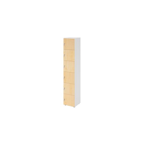 Hammerbacher Schließfachschrank 400 x 2.156 x 420 mm (B x H x T) 6 Fächer ahorn