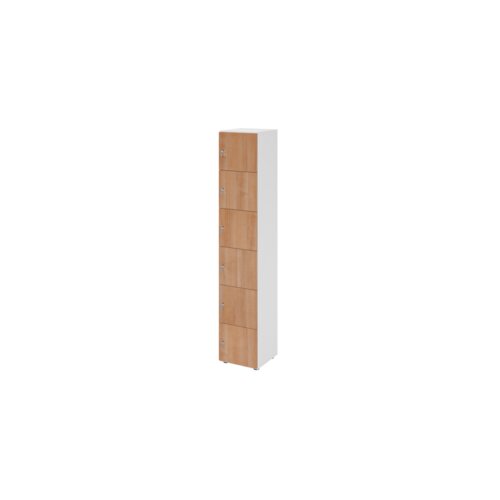 Hammerbacher Schließfachschrank 400 x 2.156 x 420 mm (B x H x T) 6 Fächer nussbaum