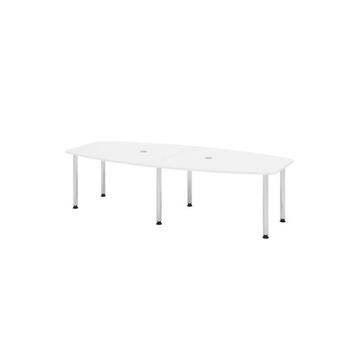 Hammerbacher Konferenztisch KT28C Stahl, verchromt weiß