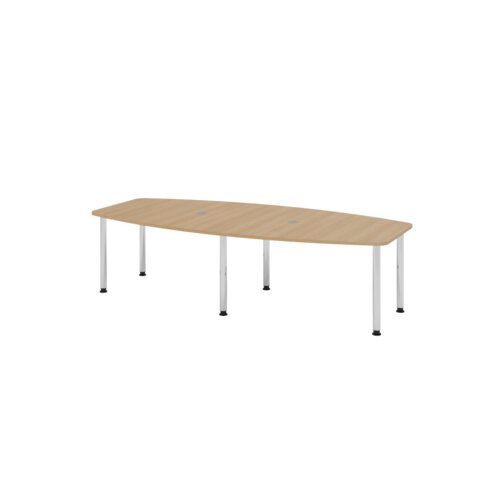 Hammerbacher Konferenztisch KT28C Stahl, verchromt eiche